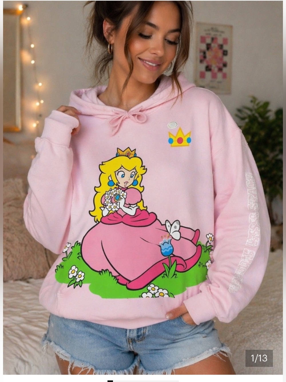 Nintendo Pink Princess Peach Graphic Hoodie